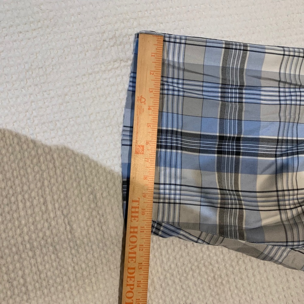 Rusty Mens Plaid Walk Shorts Blue Grey White Checkered Size 36 Surf Skater - Picture 4 of 6